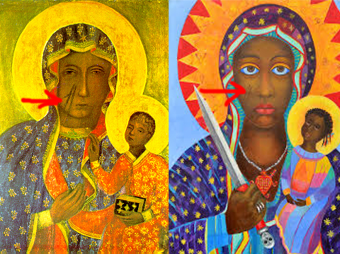 Black Madonna and Ezili Dantor Facial Scratches