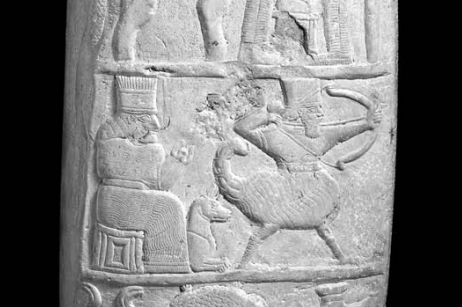 A Mesopotamian relief showing a humanoid creature