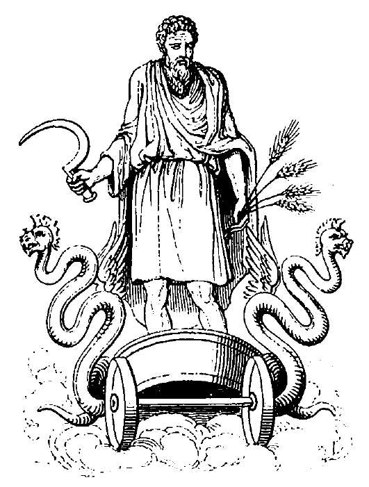 Saturn god with a sickle