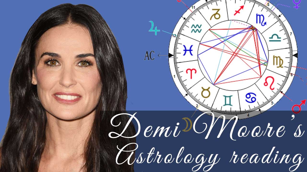 Demi Moore's Astrological Profile Natal Chart Reading, Palms and