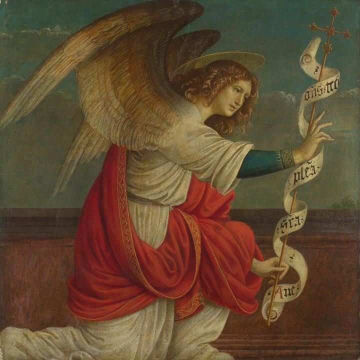 The painting of angel Gabriel by Gaudenzio Ferrari.