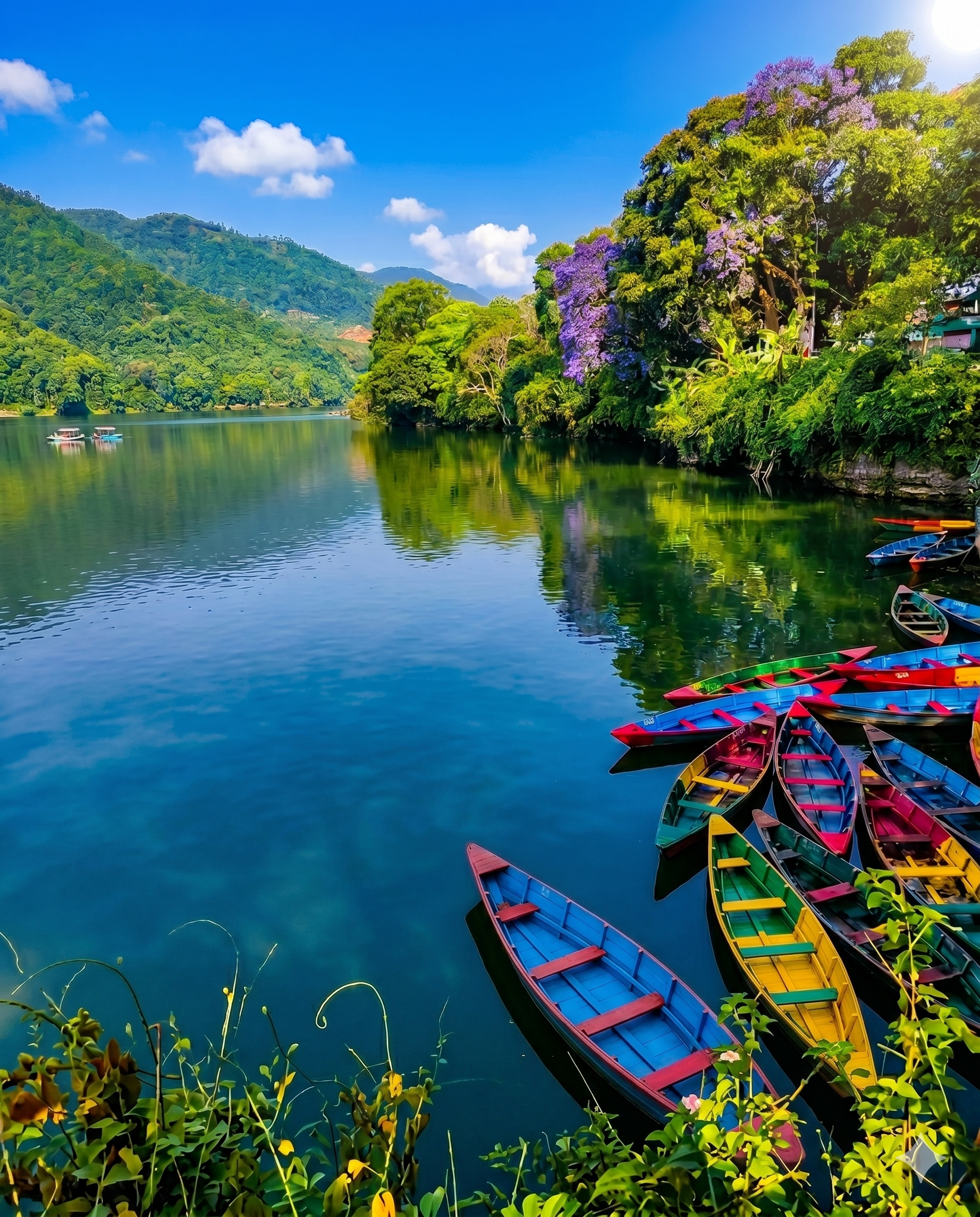Pokhara lake boats